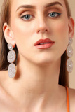 Mina Round Long Drop Earrings