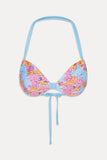 Reece Floral Halter Bikini Top - Color Me