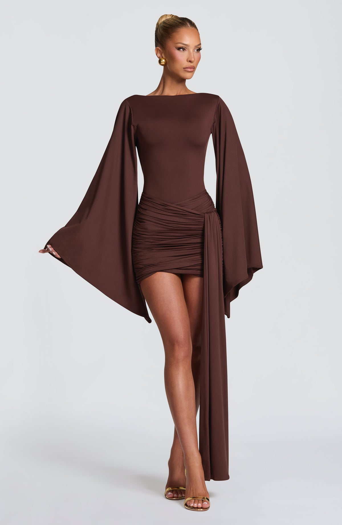 Lucetta Mini Dress - Plum Brown