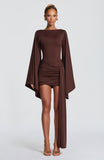 Lucetta Mini Dress - Plum Brown