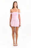 Sandie Pink Off The Shoulder Mini Dress