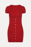 X Jennie Sofia Knit Mini Dress - Lip Tint