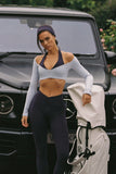 Colorblock One-Piece Long Sleeve Crop Top