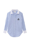 Stripe Button-Down Longline Shirt