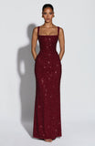 Calanthe Maxi Dress - Burgundy Sparkle