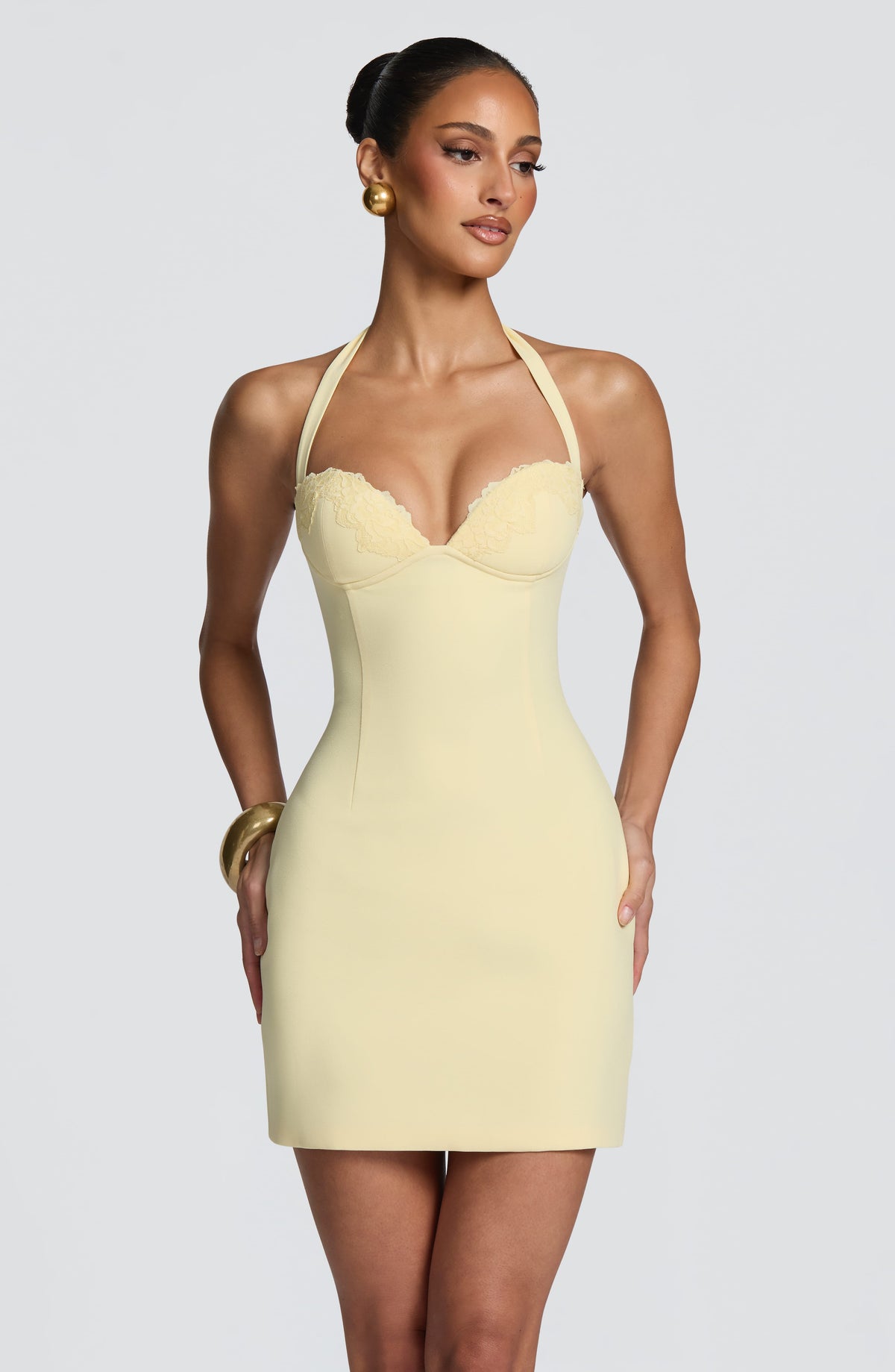 Cassia Mini Dress - Lemon