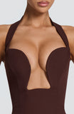 Charlotte Mini Dress - Plum Brown