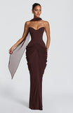Chiara Maxi Dress - Plum Brown