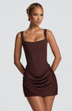 Cornelia Mini Dress - Plum Brown