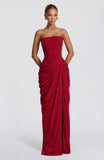Cyra Maxi Dress - Deep Red