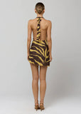 Bruna Cowl Neck Mini Dress in Raja