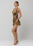 Bruna Cowl Neck Mini Dress in Raja
