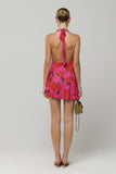 Bruna Cowl Neck Mini Dress in Rosebud