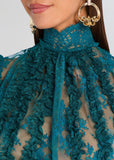 Ysolde Lace Dress in Sarcelle