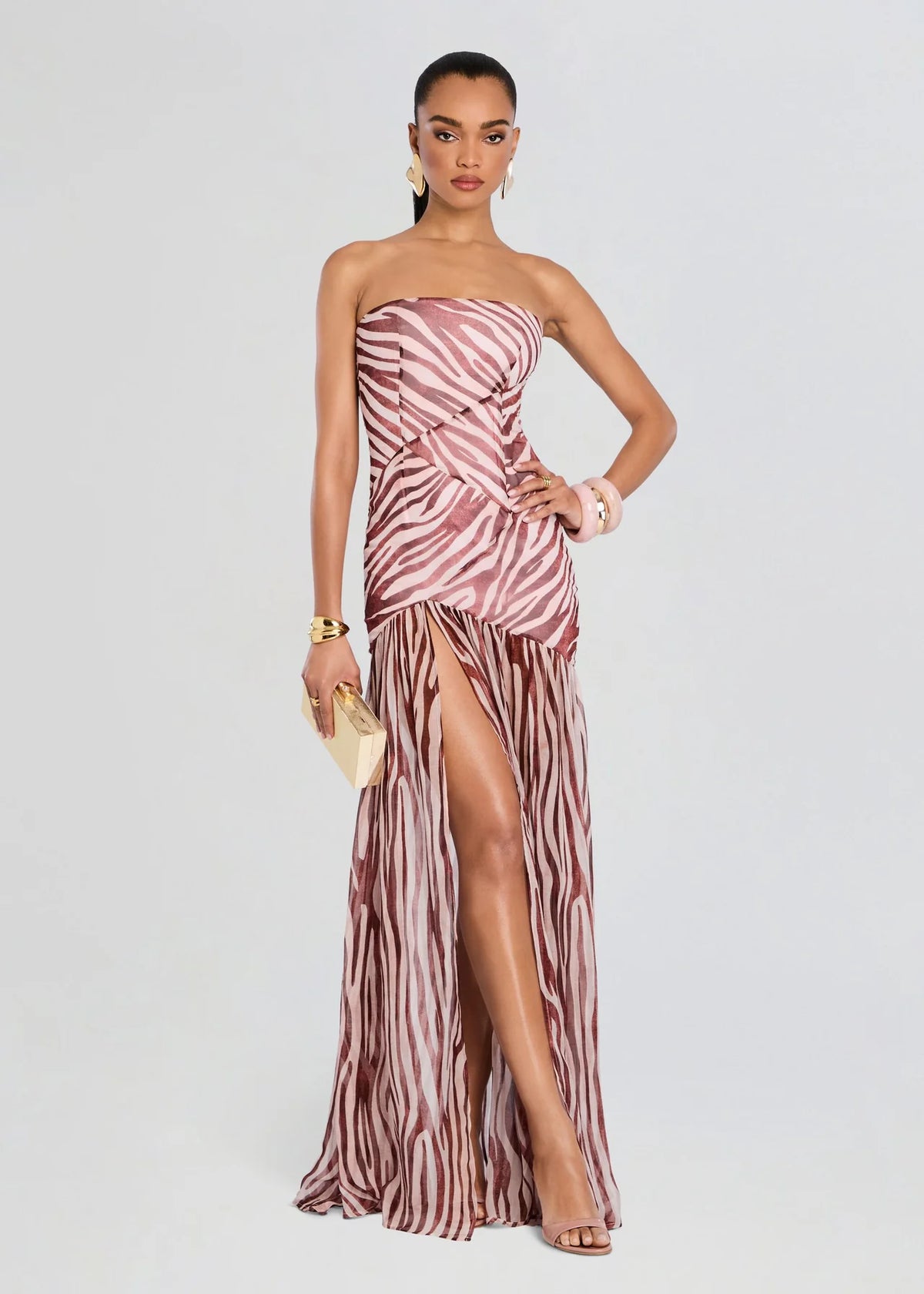 Nicole Silk Chiffon Dress - Earl Rose Zebra