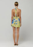 Bruna Cowl Neck Mini Dress in Solei