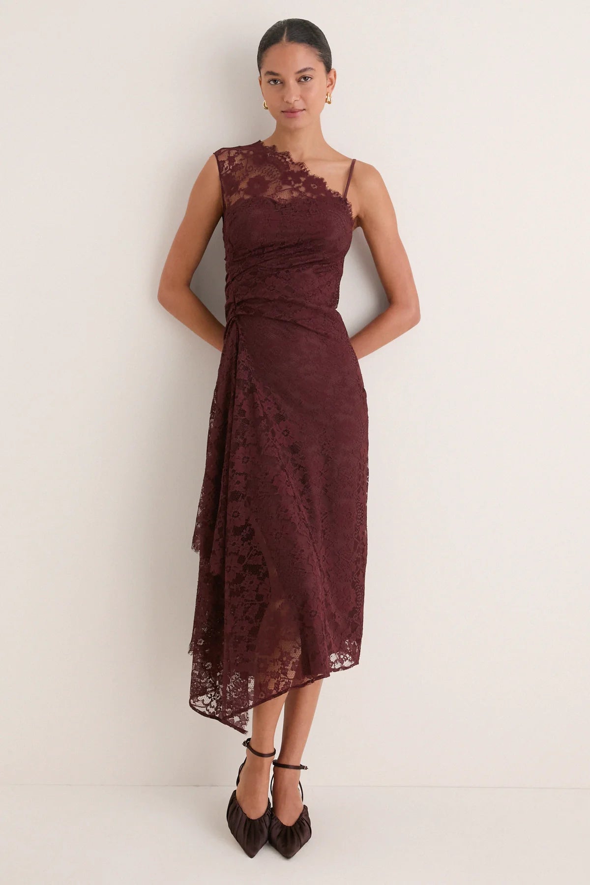 A.L.C. Marron Lace Gia Midi Dress