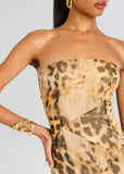 Nicole Silk Chiffon Dress in Vintage Cheetah