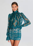 Ysolde Lace Dress in Sarcelle