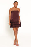 Brinley Mini Dress - Brown Polka Dot