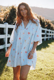 Doran Mini Dress - Blue Garden Stripe
