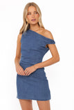 Elvira Mini Dress - Medium Wash Denim