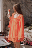 Tampa Long Sleeve Mini Dress - Orange