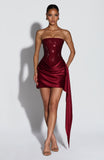 Ebony Mini Dress - Burgundy
