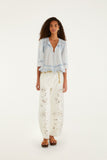 Light Blue Richelieu Short Sleeve Blouse