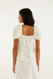Off-White 3d Flowers Puff Sleeve Blouse