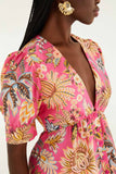 Pink Ligia Floral Puff Sleeve  Blouse