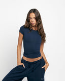 Form Capped Sleeve Tee | Deep Navy