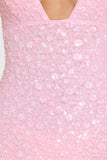 Embellished Mini Dress in Bubblegum Pink