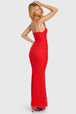 Lace Maxi Dress in Cherry