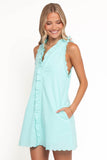 Cassandra Ruffle Mini Dress - Aqua