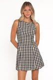 Circe Mini Dress - Black Gingham