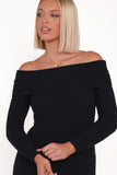 Francisco Long Sleeve Mini Dress - Black