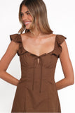 Lacey Mini Dress - Brown