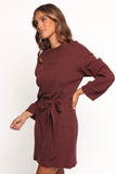 Lucca Mini Sweater Dress - Chocolate Brown