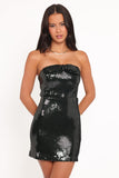 Sadie Strapless Bow Mini Dress - Green Sequin