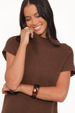 Wright Knit Mini Dress - Chocolate Brown