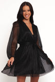 Zhara Long Sleeve Mini Dress - Black