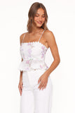 Adams Peplum Top - Purple Floral