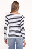 Alvina Knit Top - White Black Stripe