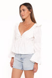 Bairbre Peasant Top - White
