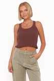 Berenice Ruffle Hem Knitted Top - Brown