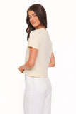 Camelia Graphic Tee - Cream