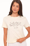 Camelia Graphic Tee - Cream