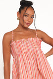 Carson Pleated Top - Peach Stripe
