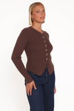 Circe Cardigan Top - Chocolate